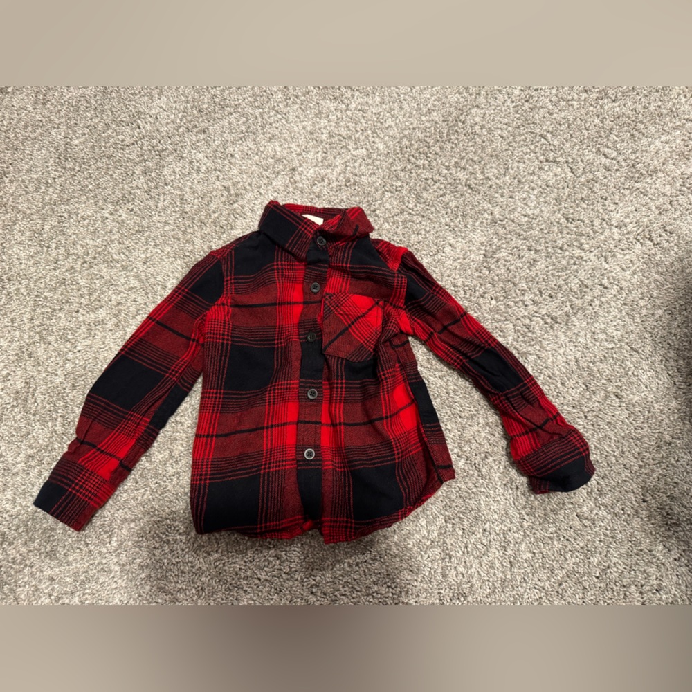Outdoor Kids Bass Pro Buffalo Plaid 100% cotton flannel shirt 2T toddler boys